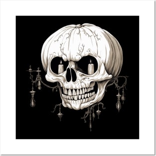 Jack O Lantern Cranium Lantern Halloween Gothic v1 Posters and Art